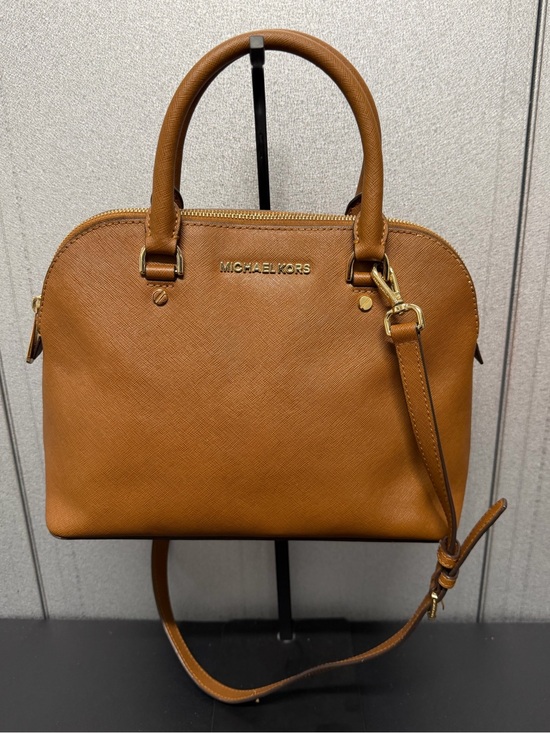 Michael Kors Handbags - Michael Kors Brown Saffiano Leather Satchel Crossbody Bag